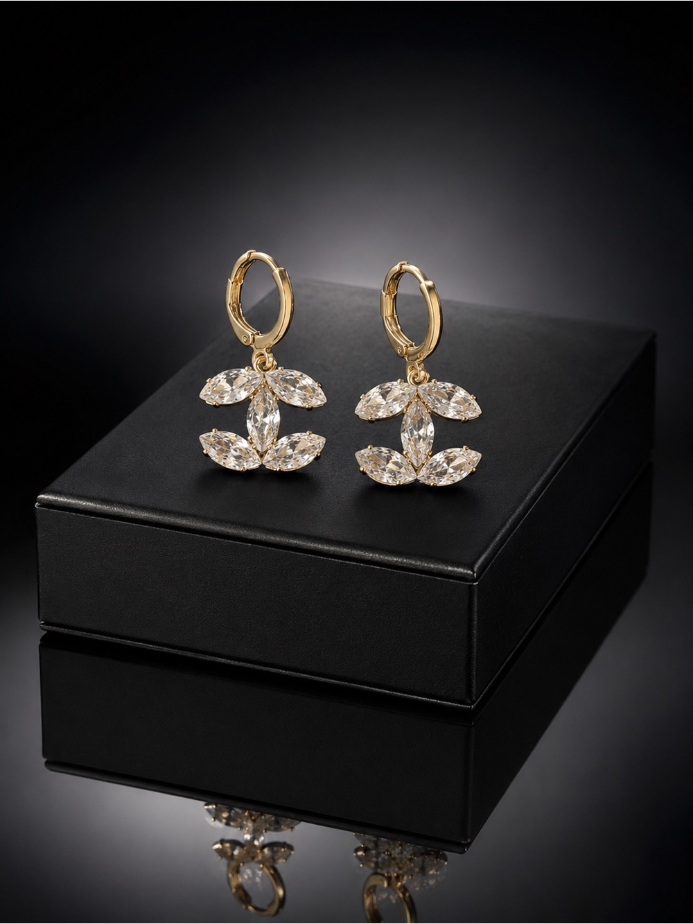 Gold Crystal Luxury Drop Earrings